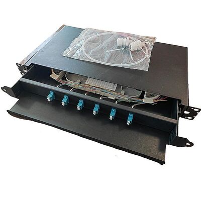 Качественный  6 Port Fiber Optic Patch Panel SC 12 Core 1U Rack Mount Fiber Enclosure фабрика