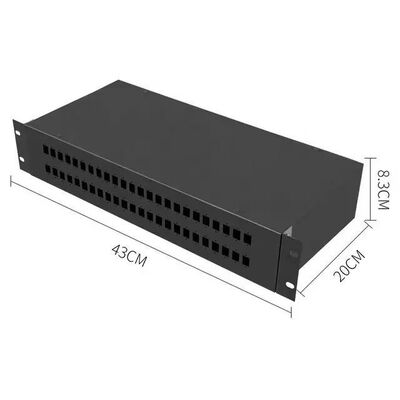 Исправленная панель распределения 2U оптического волокна ODF кладет установленный пульт временных соединительных кабелей на полку