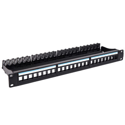 Черный пробел RJ45 порта CAT6 пульта временных соединительных кабелей 24 UTP 1U Keystone поднимает домкратом