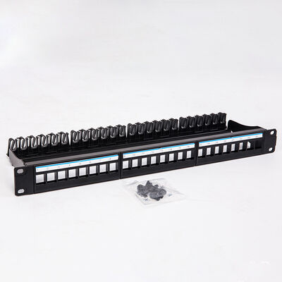 Черный пробел RJ45 порта CAT6 пульта временных соединительных кабелей 24 UTP 1U Keystone поднимает домкратом