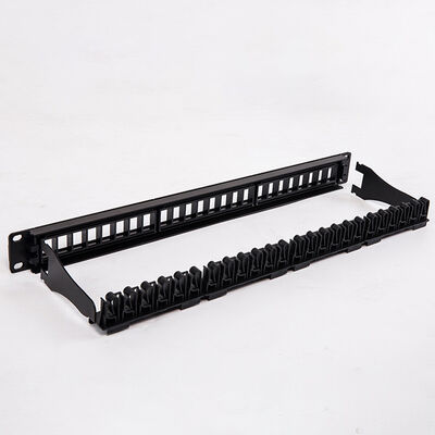 Черный пробел RJ45 порта CAT6 пульта временных соединительных кабелей 24 UTP 1U Keystone поднимает домкратом