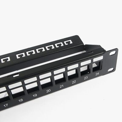 Порт 1U Keystone C5/C5E C6 пульта временных соединительных кабелей 24 сети RJ45 с Адвокатурой Mangement